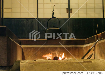 Hearth of old folk house 123955706