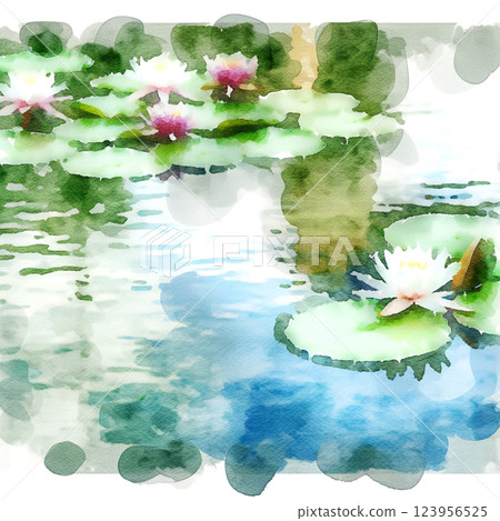 荷葉和水面 123956525