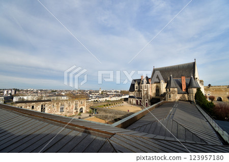 Angers, France. A view from the top of the ramparts of the Château de Angers on December 27, 2023. Angers, France. A view from the top of the ramparts of the Château de Angers on December 27, 2023. 123957180