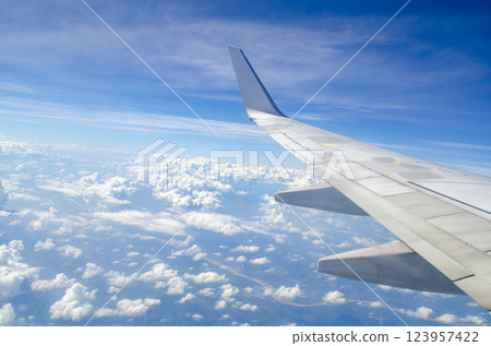 High Above the World A Glimpse from the Sky. Travel, Getaway, and Holiday Concept. High Above the World A Glimpse from the Sky. Travel, Getaway, and Holiday Concept. 123957422