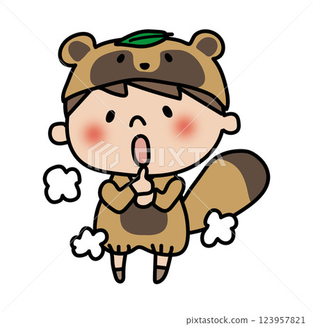 一個扮成貉的孩子 123957821