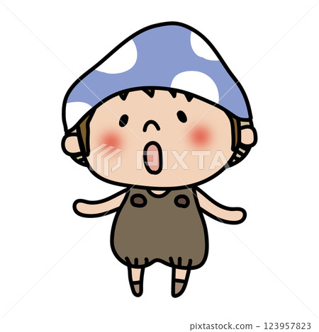 扮成蘑菇的小孩（男孩 1） 123957823