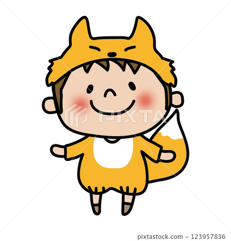 Child dressed as a fox 123957836