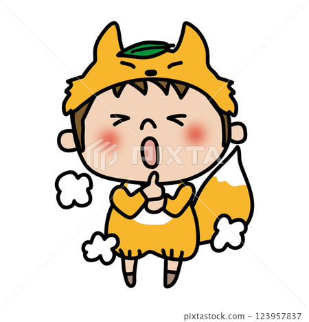 A child dressed as a drone fox A child dressed as a drone fox 123957837