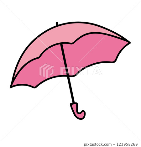 Open pink umbrella 123958269