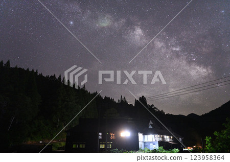 The Milky Way seen from the hut 123958364