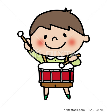 Child playing the drum (boy 2) 123958700
