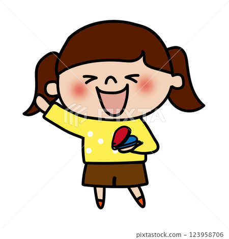 演奏響板的小孩(女孩) 演奏響板的小孩(女孩) 123958706