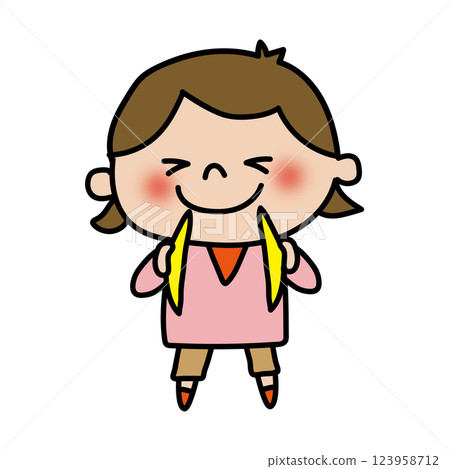 孩子(女孩)打鈸 孩子(女孩)打鈸 123958712