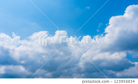 Cumulonimbus clouds in the summer blue sky Cumulonimbus clouds in the summer blue sky 123958834