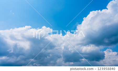 Cumulonimbus clouds in the summer blue sky 123958840
