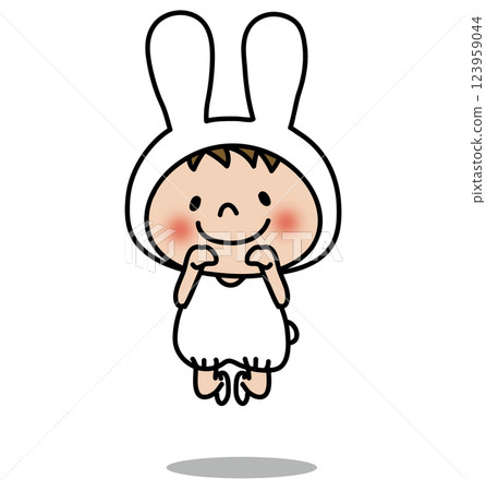 扮成會飛的白兔的小孩（男孩1） 123959044