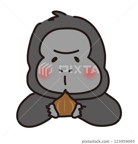 大猩猩拿著洋蔥 大猩猩拿著洋蔥 123959093