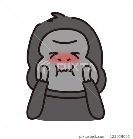Gorilla with a sour face 123959095