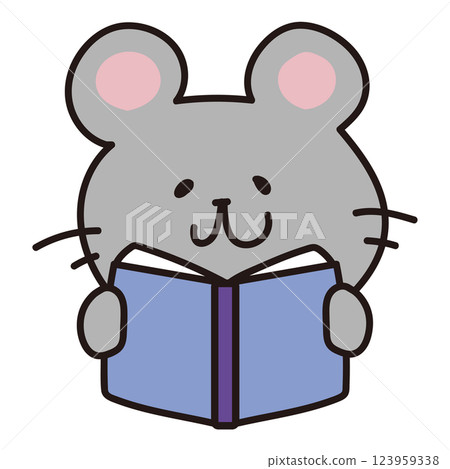Mouse reading a book Mouse reading a book 123959338