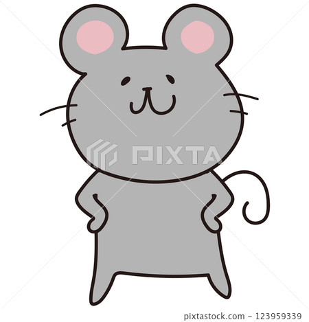 A rat standing with its legs apart A rat standing with its legs apart 123959339