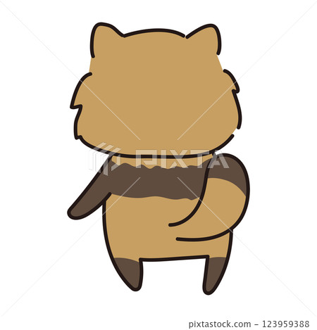 Raccoon facing backwards 123959388