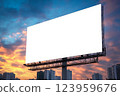 billboard blank for outdoor advertising poster or blank billboard for advertisement. 123959676