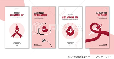 Flat Cartoon Illustration for World AIDS Vaccine Day Social Media Stories Flat Cartoon Illustration for World AIDS Vaccine Day Social Media Stories 123959742