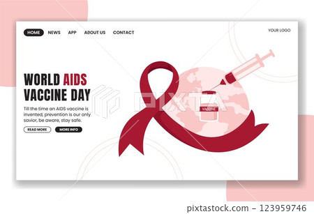 Flat Cartoon Design for World AIDS Vaccine Day Social Media Landing Page 123959746