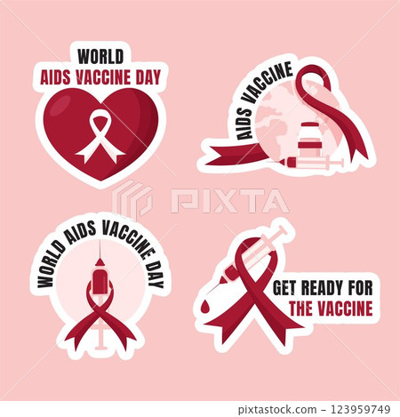 World AIDS Vaccine Day Cartoon Style Social Media Label Illustration 123959749