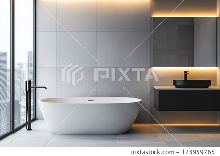 Minimalist luxury bathroom 123959765