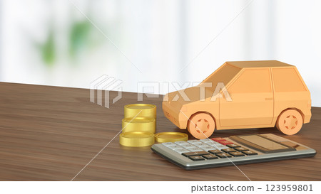 The Car and Calculator for Business concept 3d Rendering. The Car and Calculator for Business concept 3d Rendering. 123959801