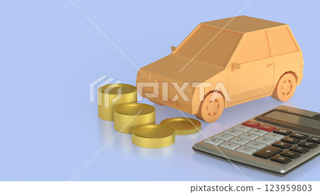 The Car and Calculator for Business concept 3d Rendering. 123959803