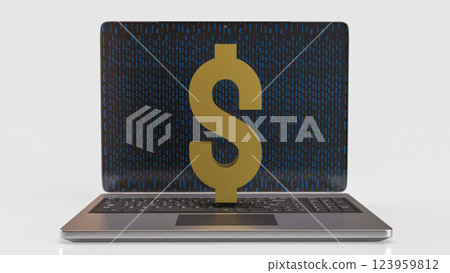The Notebook and Dollar symbol for Business concept 3d Rendering. 123959812