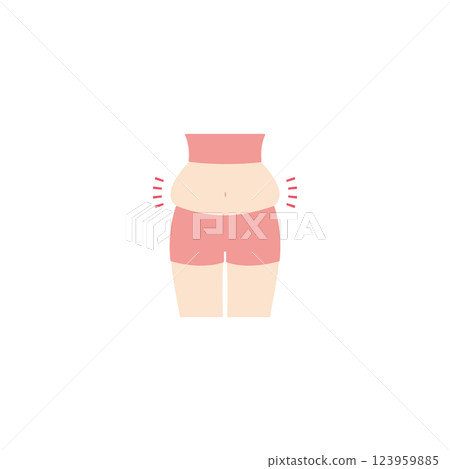 Illustration of a bulging belly 123959885