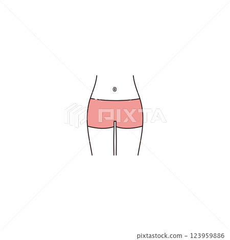Illustration of a protruding belly button 123959886