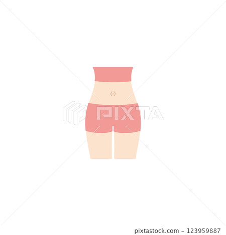 Illustration of a protruding belly button Illustration of a protruding belly button 123959887
