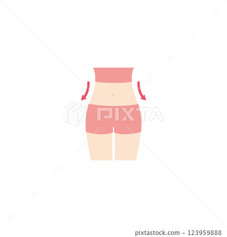 Illustration of a slim woman's belly 123959888