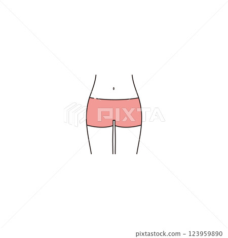 Illustration of a slim woman's belly 123959890