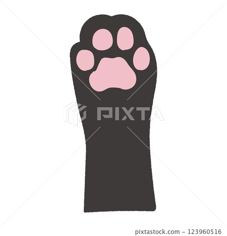 Black cat's paw 123960516