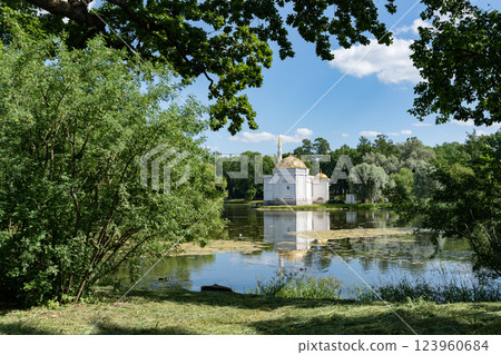Turkish Bath pavilion in the Catherine Park in Tsarskoye Selo 123960684