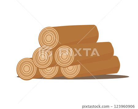 柴。樹。木頭。向量插圖 123960906