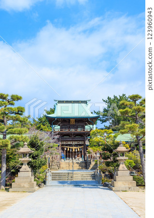 Spring at Hikoshima Hachiman Shrine, Shimonoseki City, Yamaguchi Prefecture Spring at Hikoshima Hachiman Shrine, Shimonoseki City, Yamaguchi Prefecture 123960943