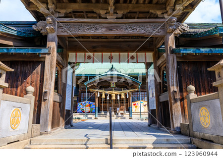 Spring at Hikoshima Hachiman Shrine, Shimonoseki City, Yamaguchi Prefecture Spring at Hikoshima Hachiman Shrine, Shimonoseki City, Yamaguchi Prefecture 123960944