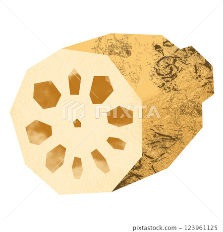 拼貼風格蓮藕 123961125