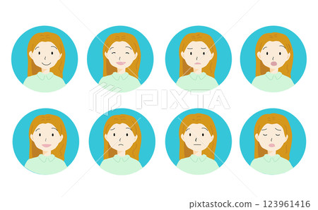 Women's face icon set Women's face icon set 123961416