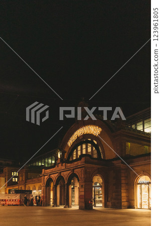 Historic Architecture Illuminated at Night in Erfurt. High quality photo Historic Architecture Illuminated at Night in Erfurt. High quality photo 123961805