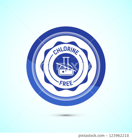 Chlorine free icon design illustration, Chlorine free label, badge, sign, symbol, Button design Chlorine free icon design illustration, Chlorine free label, badge, sign, symbol, Button design 123962218