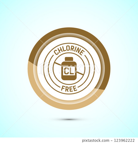 Chlorine free icon design illustration, Chlorine free label, badge, sign, symbol, Button design 123962222
