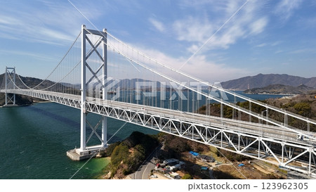 Nishiseto Expressway "Shimanami Kaido" [Innoshima Bridge] Drone aerial photography_SNINOB_004 123962305