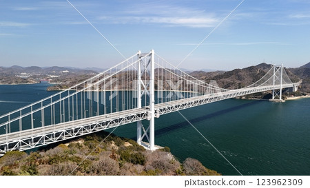 Nishiseto Expressway "Shimanami Kaido" [Innoshima Bridge] Drone aerial photography_SNINOB_008 123962309