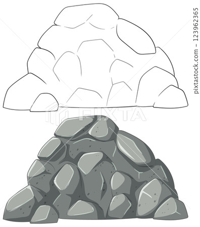 Cartoon Rock Pile Illustration 123962365
