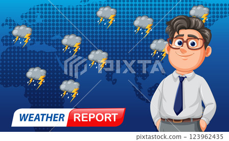 Animated Weather Report Illustration 123962435