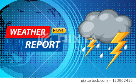 Dynamic Weather Report Illustration Dynamic Weather Report Illustration 123962453