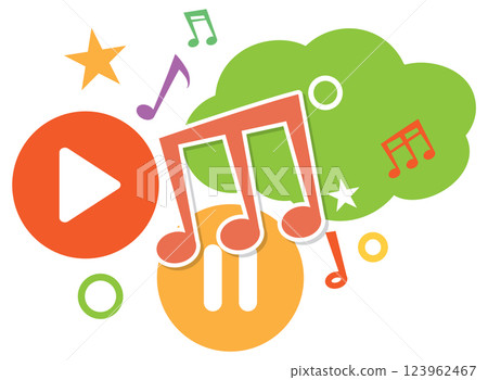 Colorful Music Icons and Symbols 123962467
